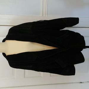 Vintage black suede fringe jacket